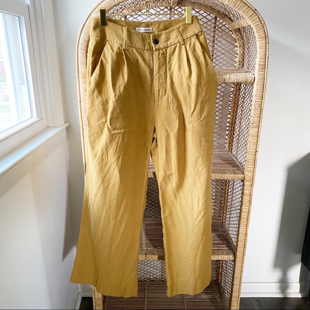 Ulla Johnson Wide-Leg Pants in Mustard Yellow